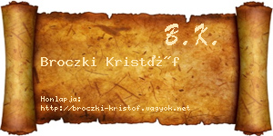 Broczki Kristóf névjegykártya